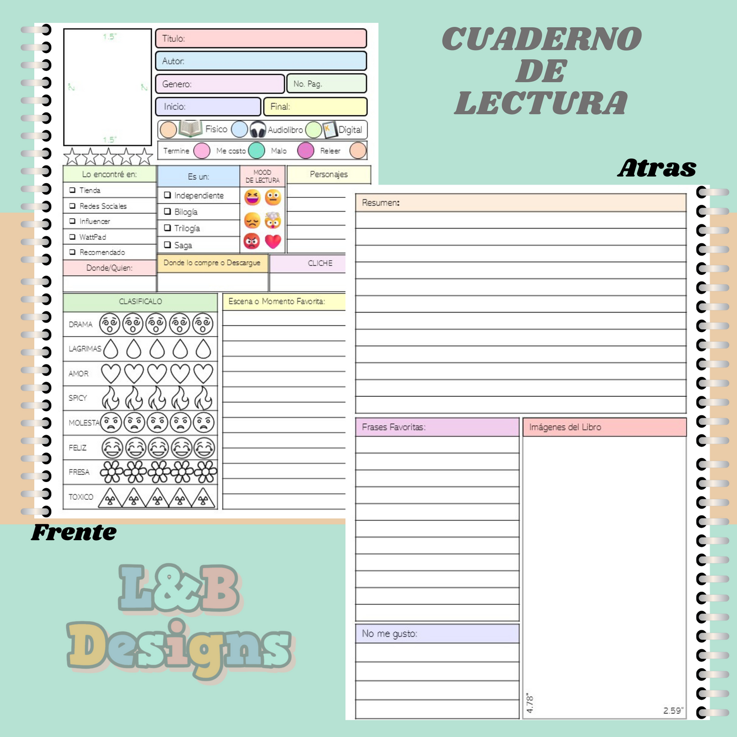 CUADERNO LECTURA MULTI COLOR (NUEVO DISEÑO)