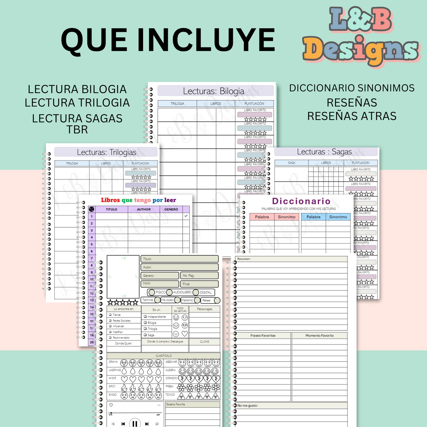 CUADERNO DE LECTURA (MODELO CLASICO INTERIOR CREMA)